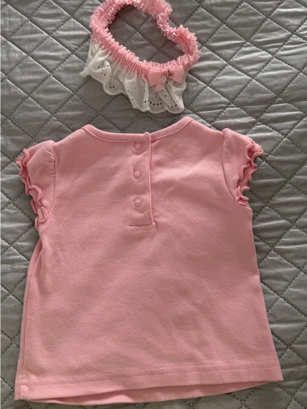 Gymboree Pink Ruffle Sleeve Tee with Headband free gift to Maggie g